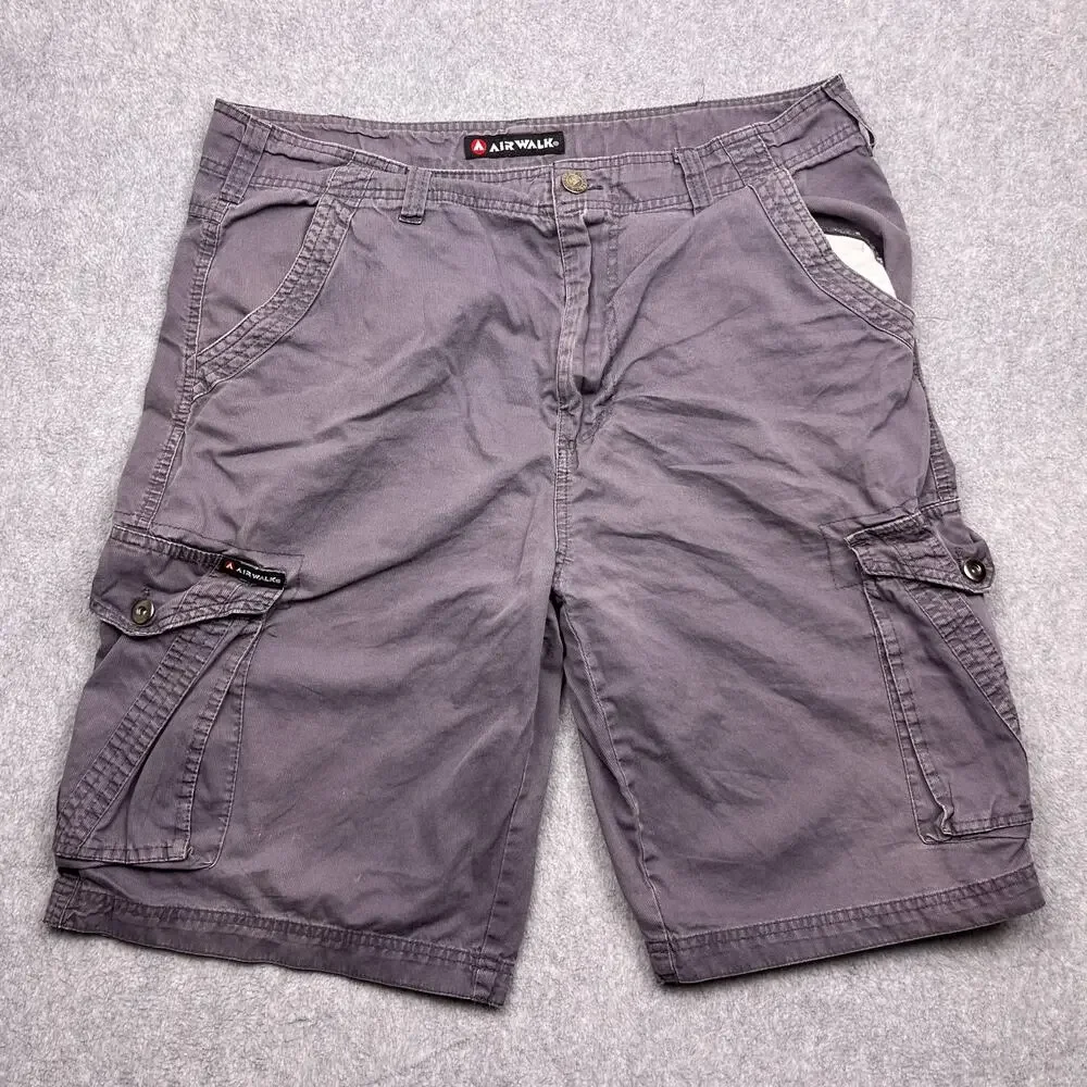airwalk cargo shorts button snap‎ pockets size 36